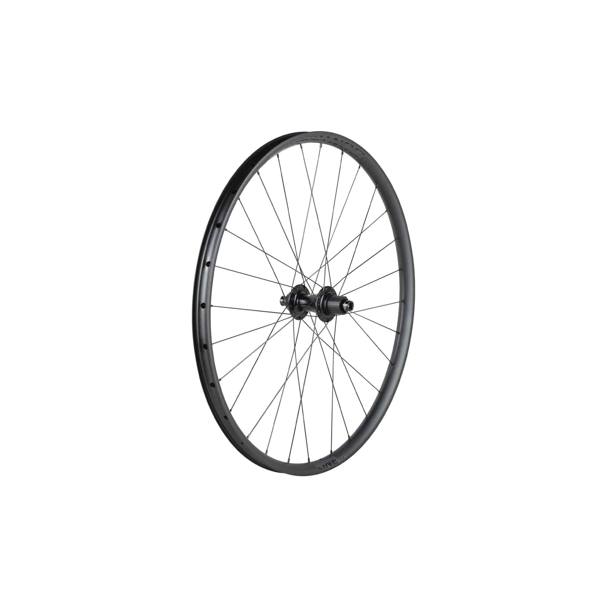 Bontrager Line 30 MTB 27.5-inch wheel with 28 spokes, tubeless compatible, 110mm hub for mountain biking components.