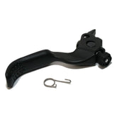 Shimano BL-M8100 left hand brake lever component for mountain bike, showing detailed black metal and ergonomic design.