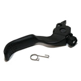 Shimano BL-M8100 left hand brake lever component for mountain bike, showing detailed black metal and ergonomic design.