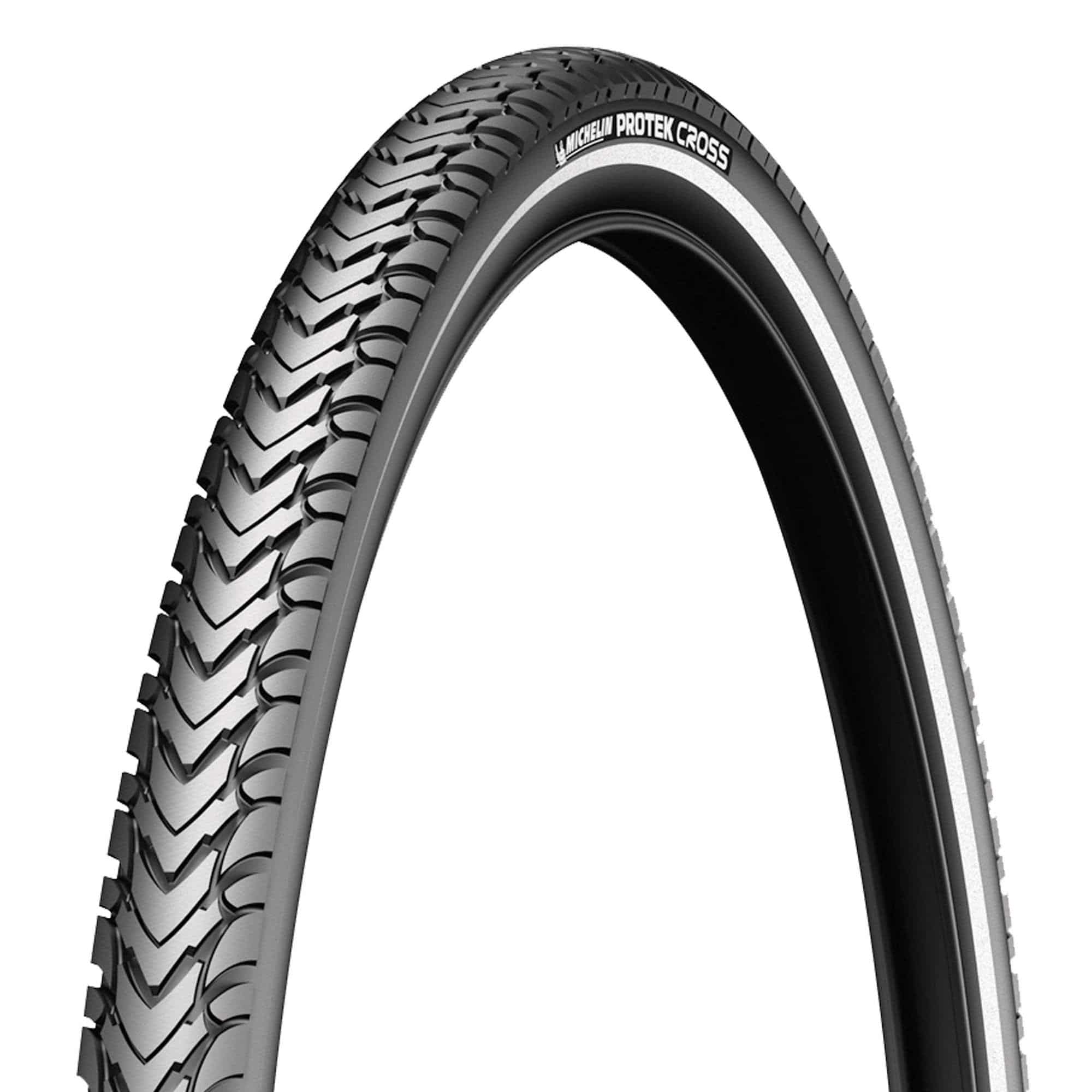 Michelin Protek Cross all-terrain e-bike tyre with puncture protection, featuring rugged tread for versatile off-road riding.