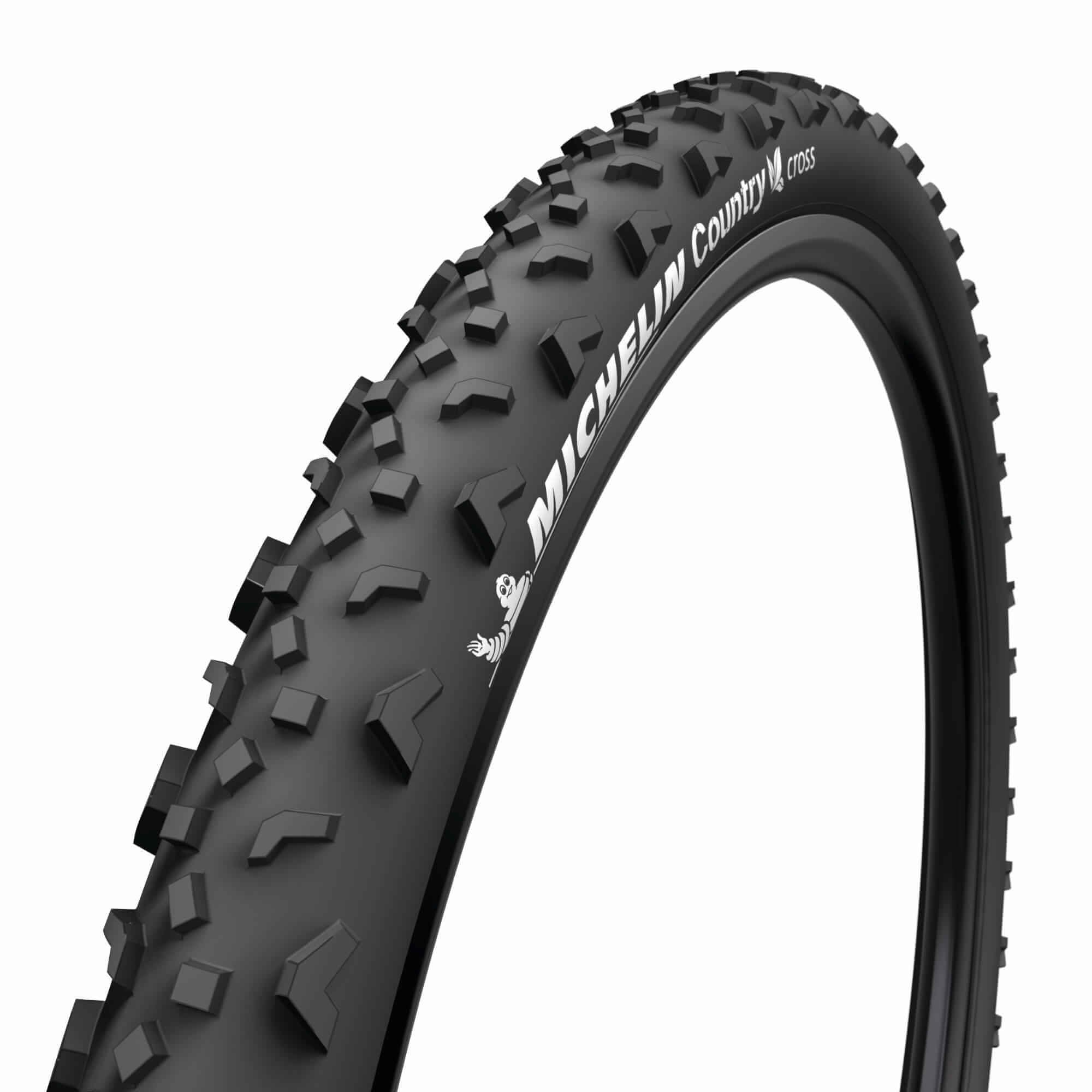 Michelin Country Cross 26x1.95 tube-type bicycle tyre for cross country and everyday cycling, with rugged tread and durable sidewalls.