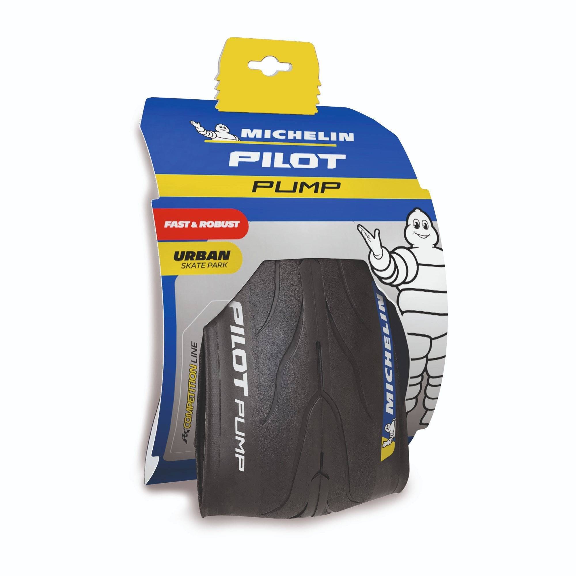 Michelin Pilot Pump MTB tubeless ready mountain bike tyre with tread pattern suited for pumptracks and skate parks.