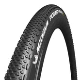 Michelin Power Gravel tubeless-ready tyre with bead and Bead Protek technology for gravel cycling, shown mounted on a wheel.
