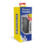 Michelin Power Gravel tubeless-ready tyre with bead and Bead Protek technology, designed for gravel cycling components.