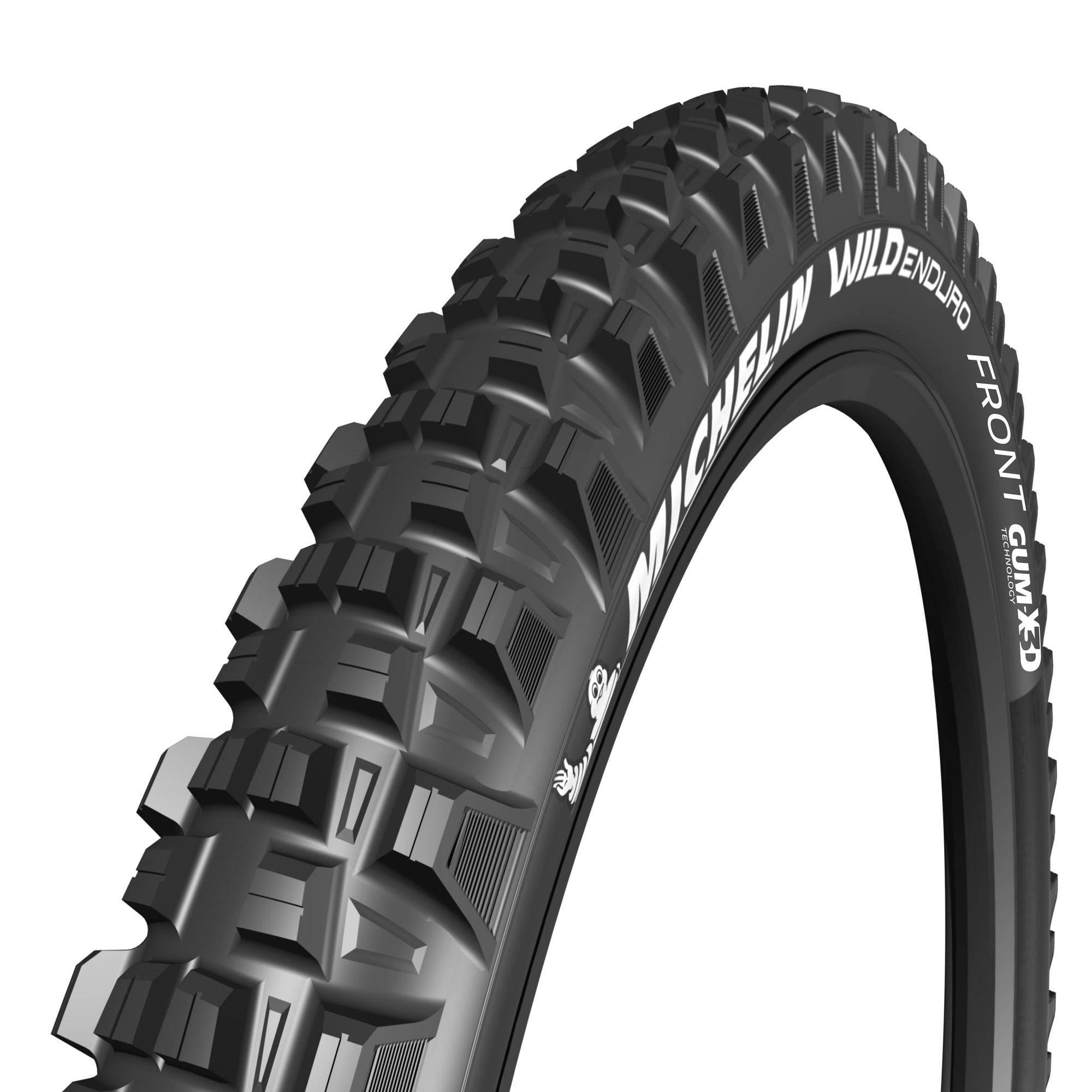 Michelin Wild Enduro Gum-X rear tubeless-ready mountain bike tyre with Gravity Shield casing, designed for aggressive trail riding.