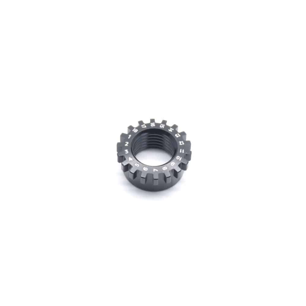 Fox Axle Nut 15QR 8° Chamfer for forks, bike component designed for secure axle fastening in bicycle suspension systems.