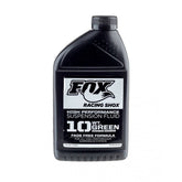 Fox High Performance Suspension Fluid 32oz for Fox forks, featuring a clear bottle with the fluid inside.
