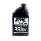 Fox High Performance Suspension Fluid 32oz for Fox forks, featuring a clear bottle with the fluid inside.