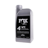 Fox Suspension Fluid 4WT 1L bottle for forks, showing the container with Fox branding and label for bike suspension maintenance.