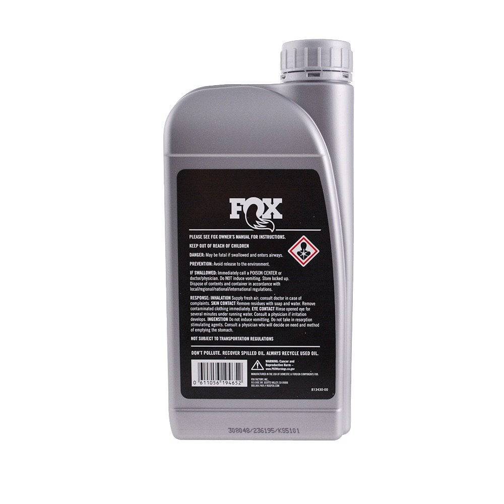 Fox Suspension Fluid 4WT 1L bottle for fork maintenance, showing the orange bottle with Fox branding and product label.