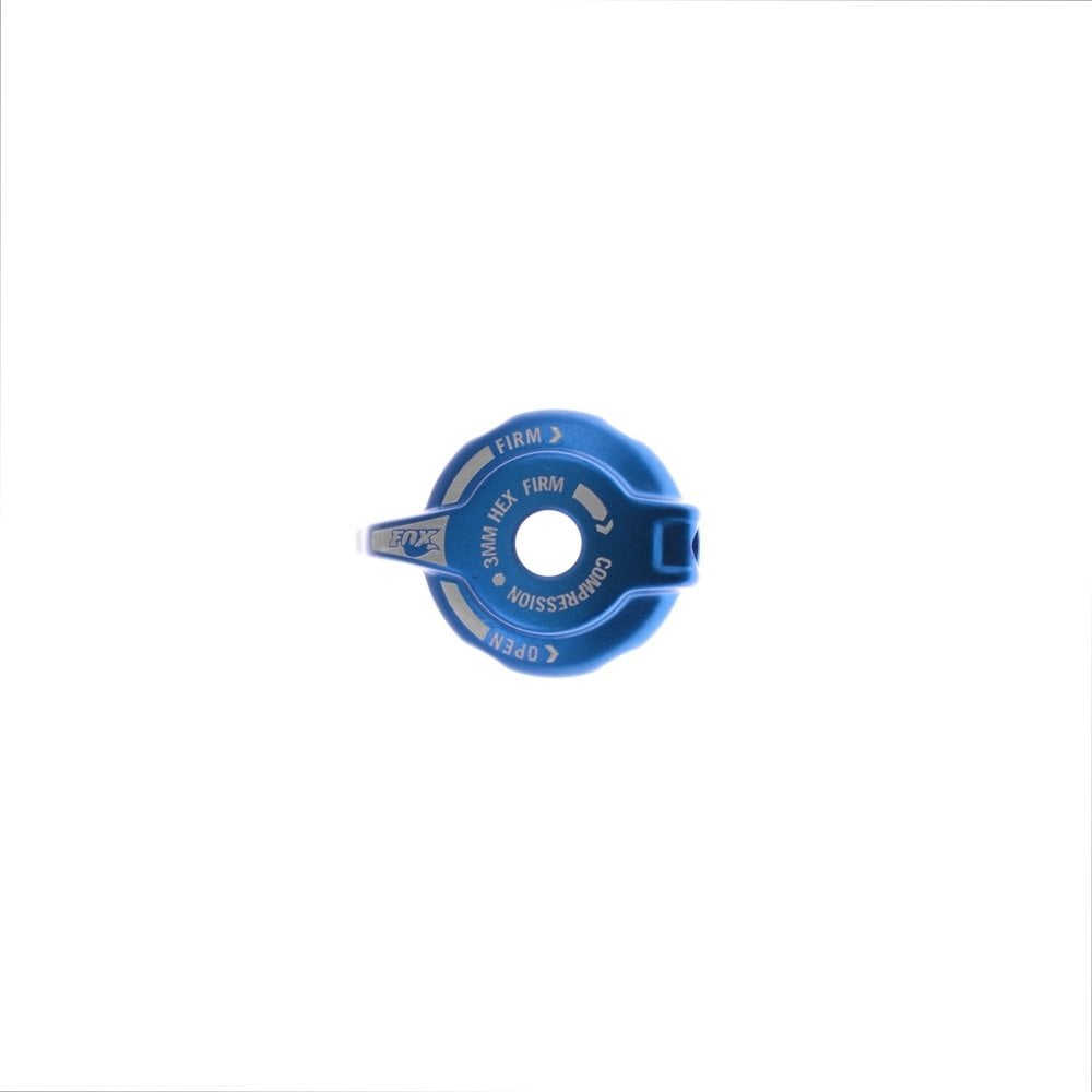 Fox Shock Float DPX2 F-S 3-position damping adjust knob replacement component, showing close-up of the black knob and mounting details.