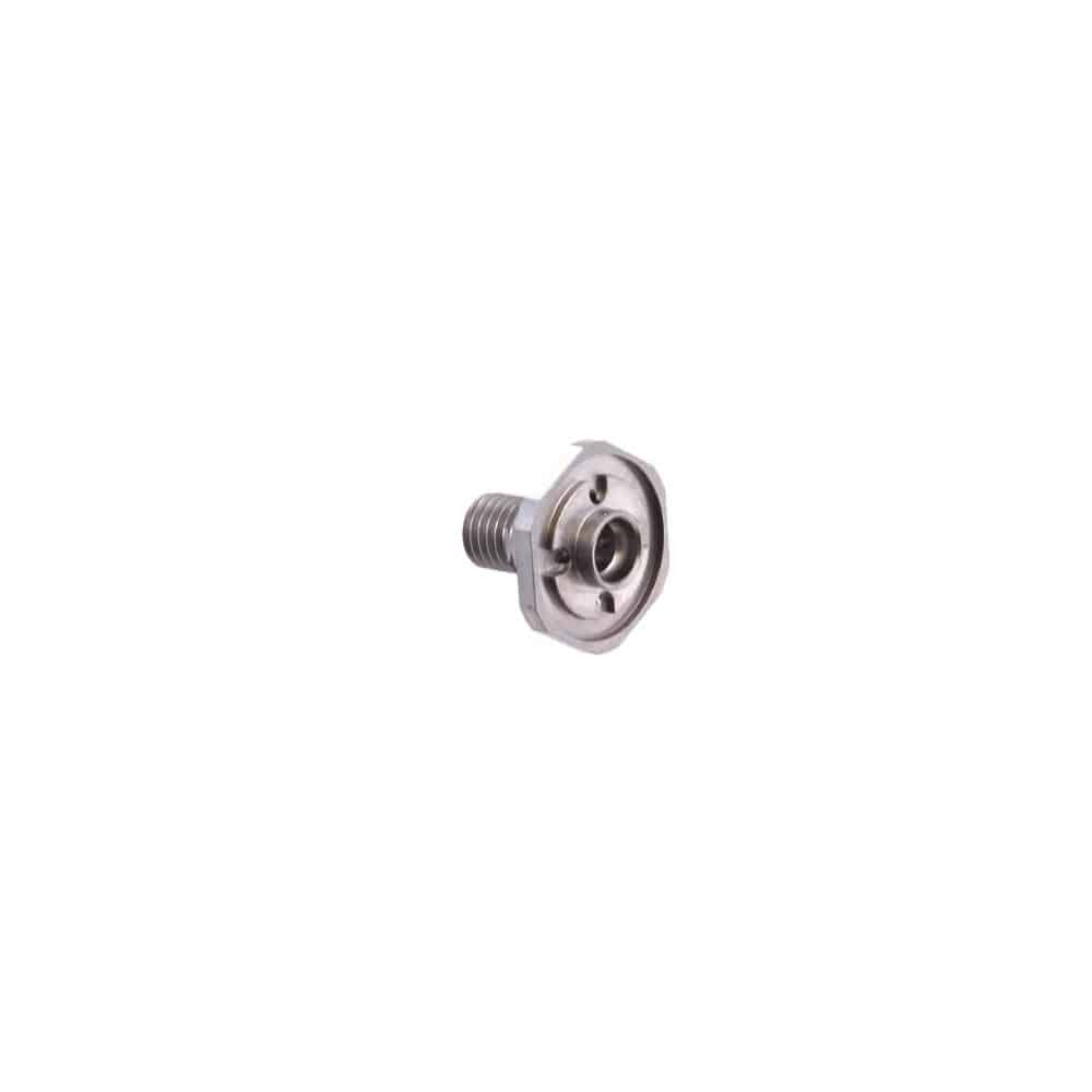 Fox Shock Float DPS piston bolt with 2mm cross holes, 1/4-28 x 5/8 hex spares for mountain bike suspension components.