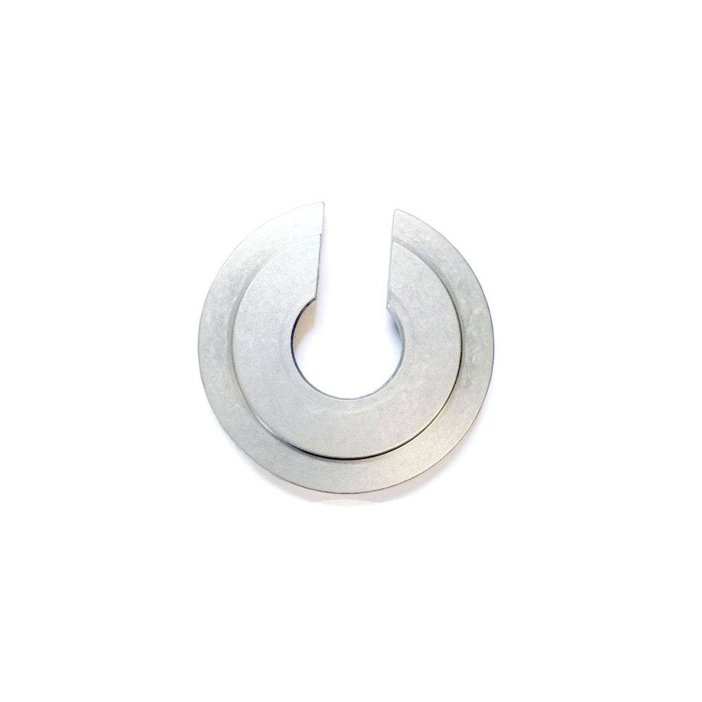 Fox spring retainer for rear shock, compatible spares and accessories for shock performance upgrade, showing the metal component.