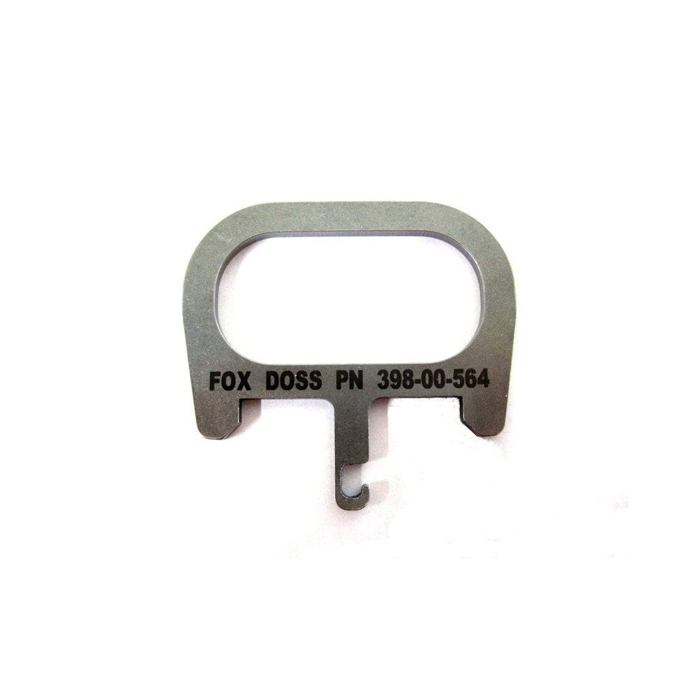 Fox Doss Seatpost Clevis Hook replacement component for Fox seatposts, designed for 2013 models, in black metal finish.