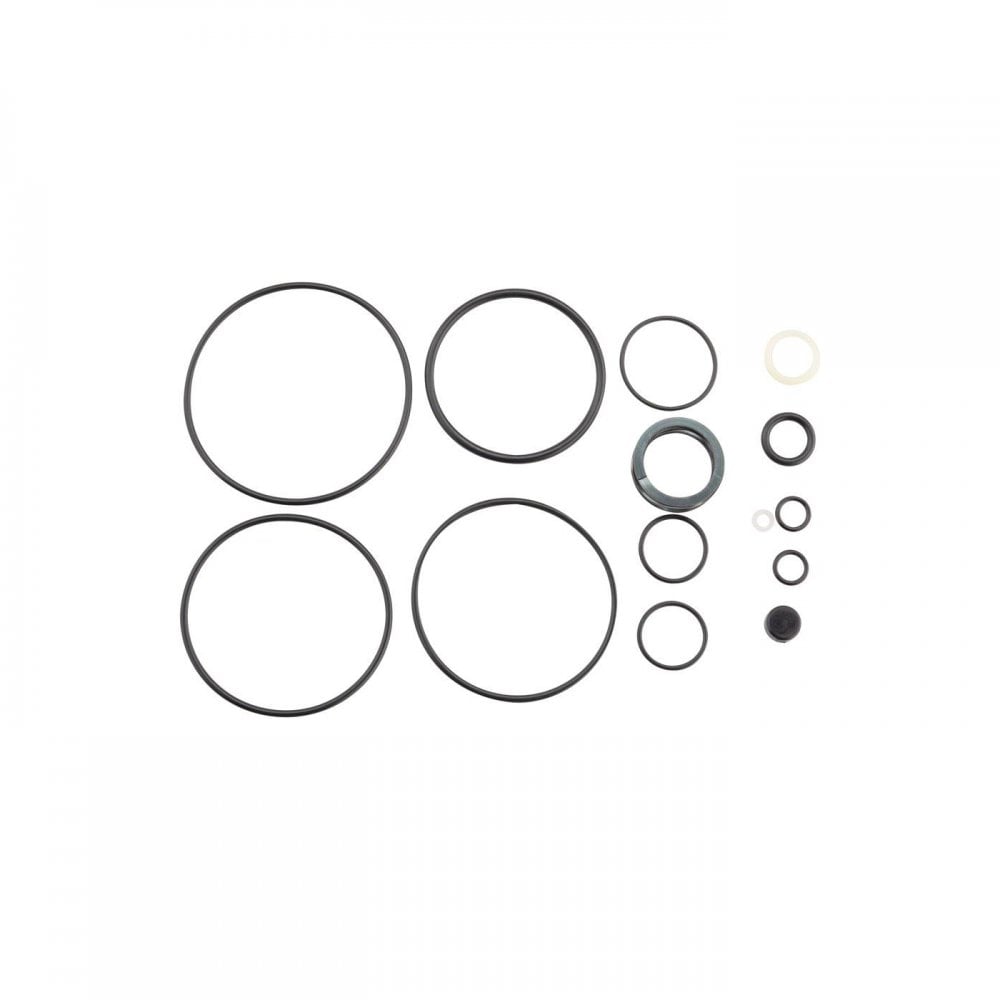 Fox DRCV RG rear shock supplemental seal kit for booth valve rebuild, showing components and seals for Fox shock repair.