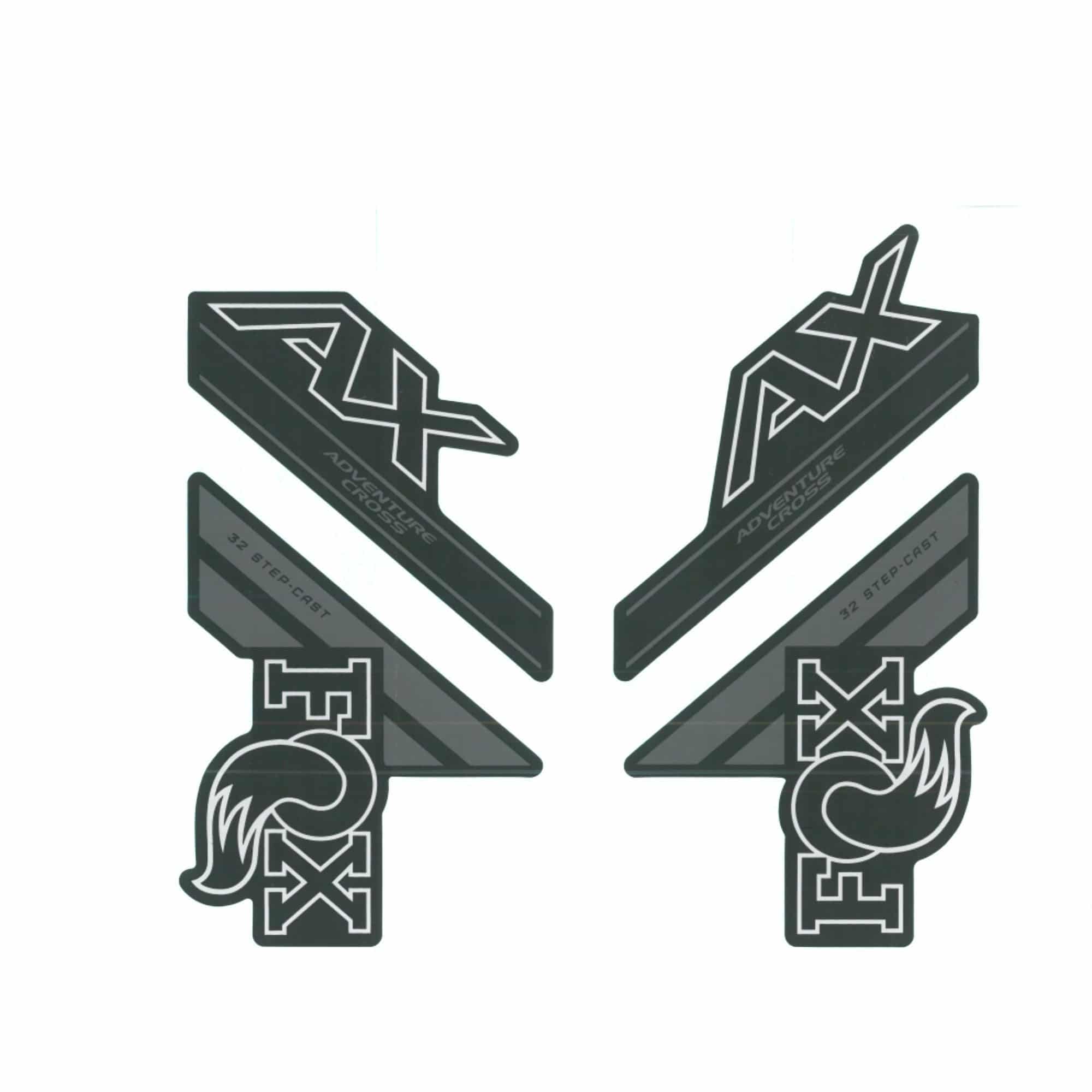 Fox Fork 32 Decal Kit: Sc Ax P-Se Grey Logo Matte Black 2018 Spares & Accesories