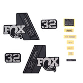 Fox Fork 32 Decal Kit: Sc P-Se Grey Logo Matte Black 2021 Spares & Accesories