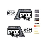 Fox Fork 36 Decal Kit: P-Se Grey Logo Matte Black 2021 Spares & Accesories