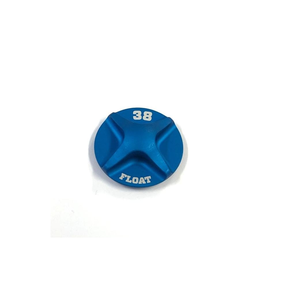 Set of 10 blue Fox 38 FLOAT Air Topcap AI 2021 replacement components for mountain bike suspension forks.