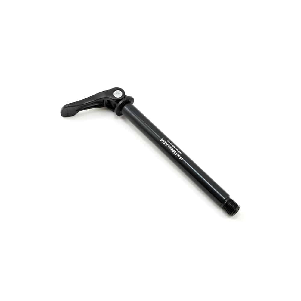 Fox Fork 15QR x 110mm axle assembly for MTB forks, compatible with Fox 2020 models, shown in black and metal finish.