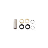 Stainless steel Fox rear shock mount hardware for bike components, showing detailed mounting bolts and spacers.
