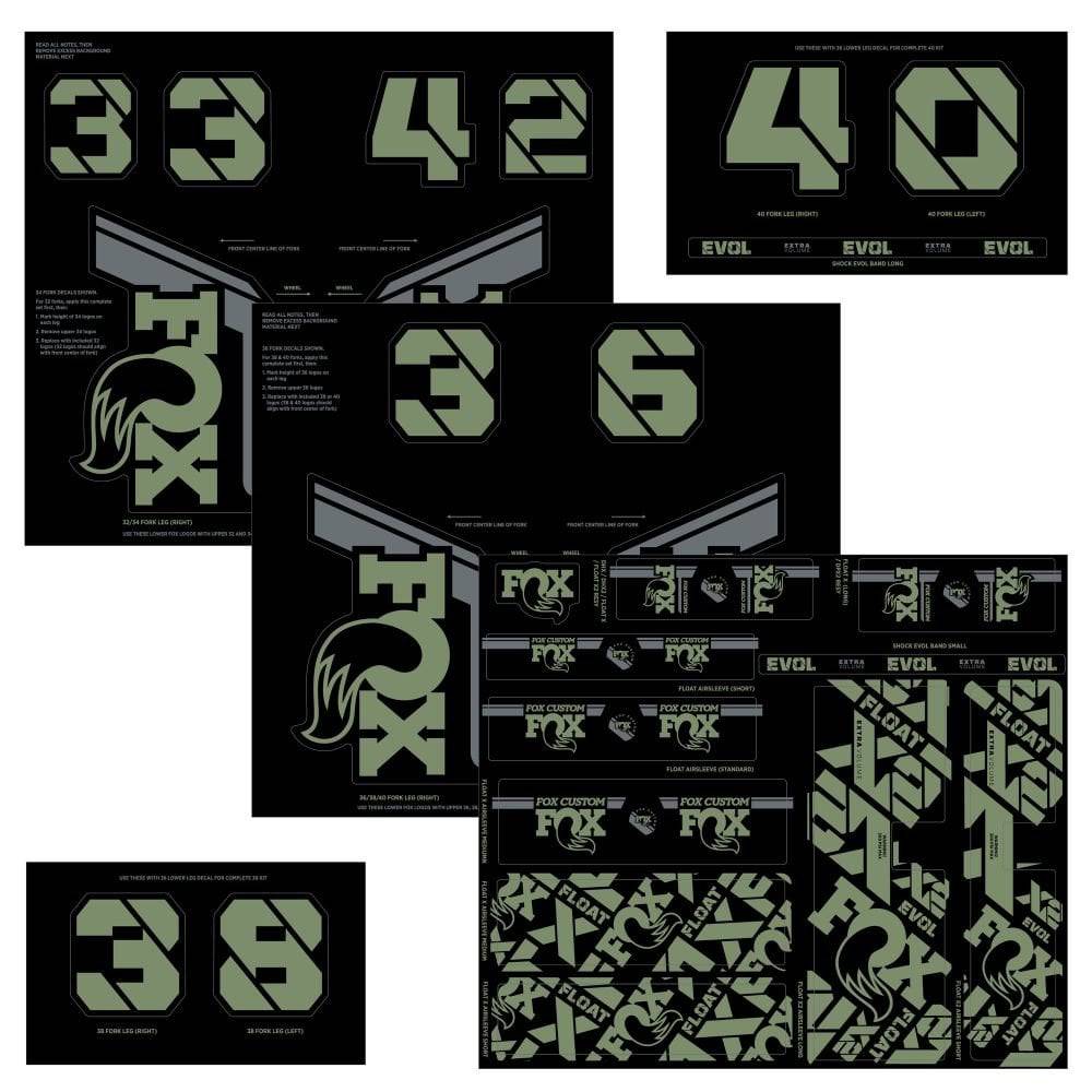 Fox Fork & Shock AM Custom Decal Kit for 2021, spare components and accessories for FOX suspension, with colorful decals.