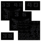 Fox Fork & Shock AM Custom Decal Kit 2021, spare decals for FOX suspension components, with colorful graphic designs.