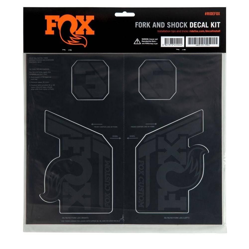 Fox Fork & Shock AM Custom Decal Kit 2021 for FOX suspension components, featuring colorful decals and branding details.