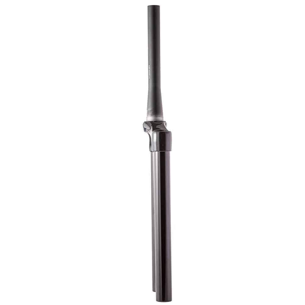Fox Fork 36 Rhythm UT CSU assembly in black anodized finish, mountain bike suspension component, image showing detailed close-up.
