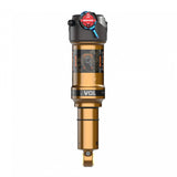 Fox Float Factory rear shock with adjustable settings for mountain bikes and e-MTBs, featuring a sleek black design and brand logo.