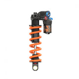 Fox DHX2 Factory mountain bike rear shock with 2-position adjustment, shown with mounting hardware and coil spring.