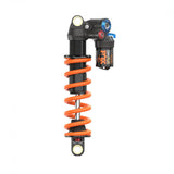 Fox DHX2 Factory mountain bike rear shock with 2-position adjustment, showcasing the high-performance component and branding.