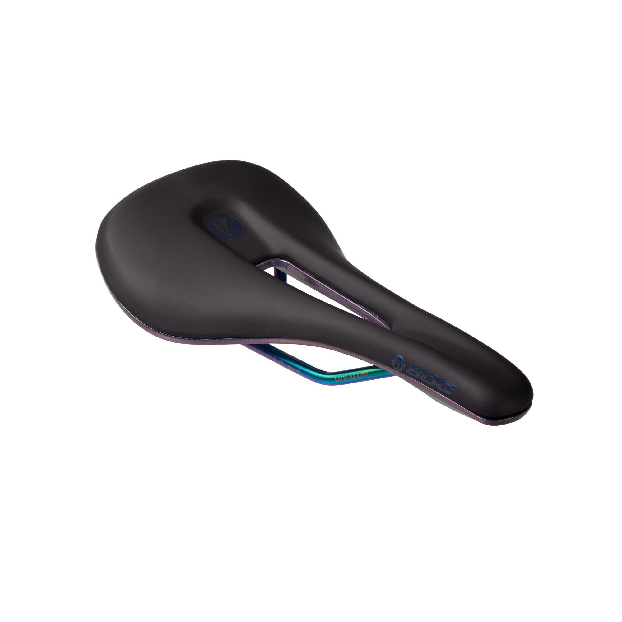 SDG Bel Air V3 Overland Lux alloy saddle for XC and gravel cycling, comfortable design with sleek construction.