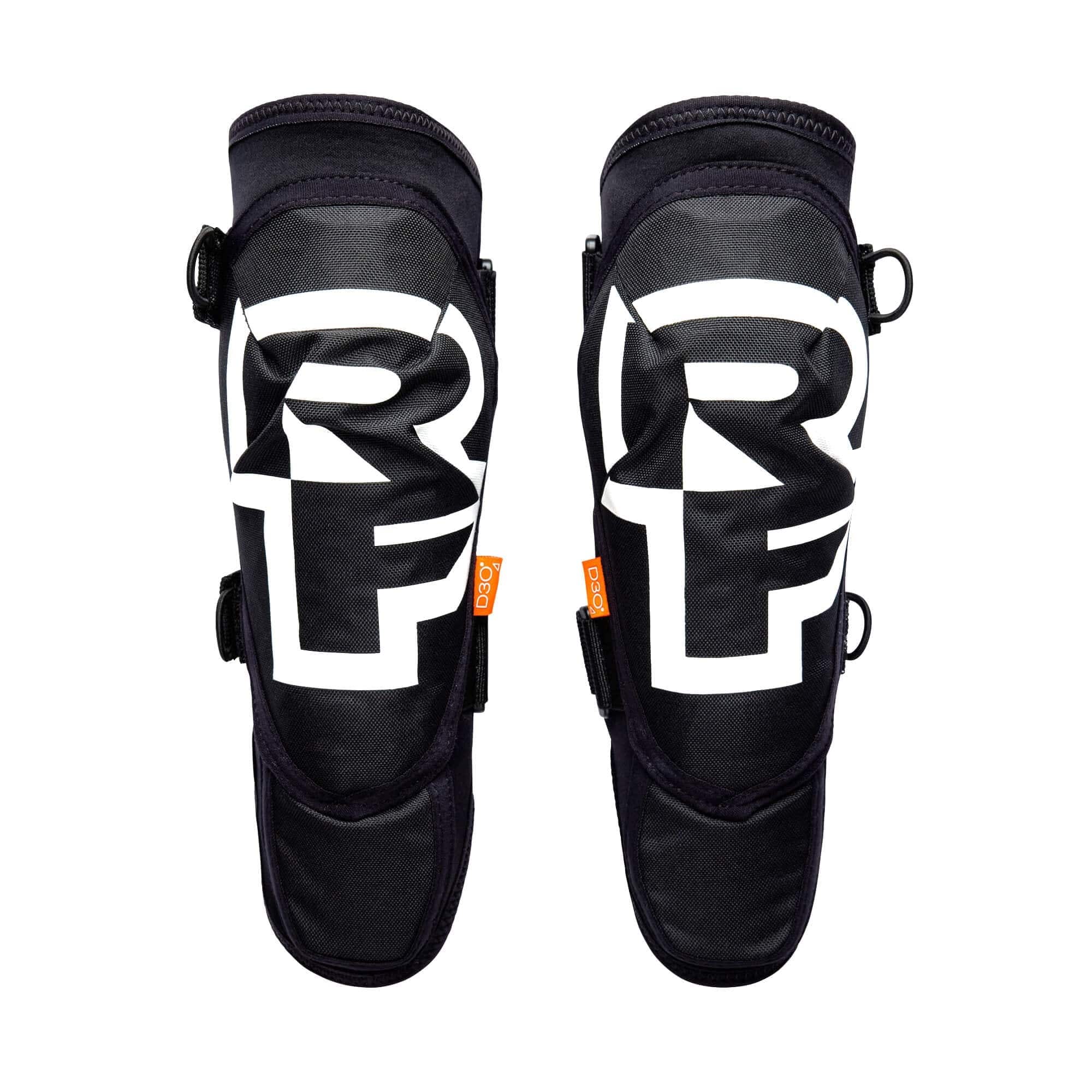Race Face Sendy 2022 kids downhill knee guard with D3O protective padding and adjustable straps for outdoor mountain biking.