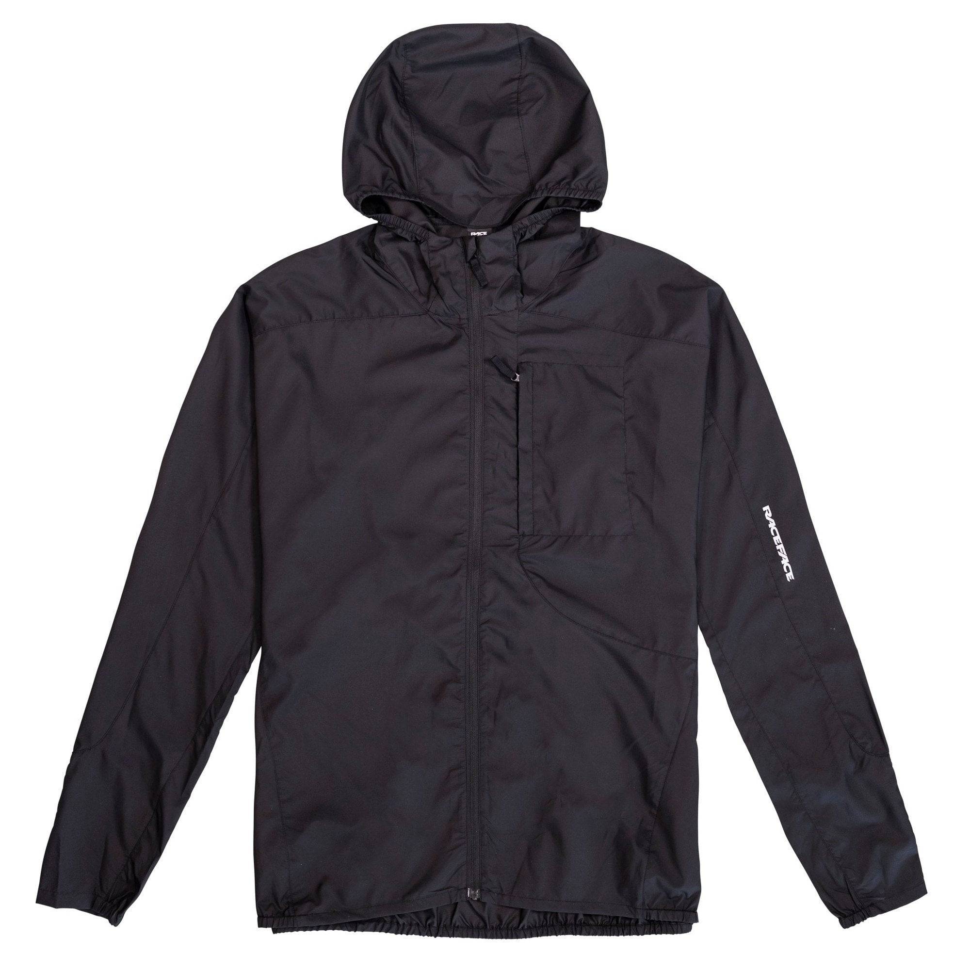 Race Face Stash Jacket 2021 lightweight wind and water-resistant cycling jacket, shown folded with its packable design.