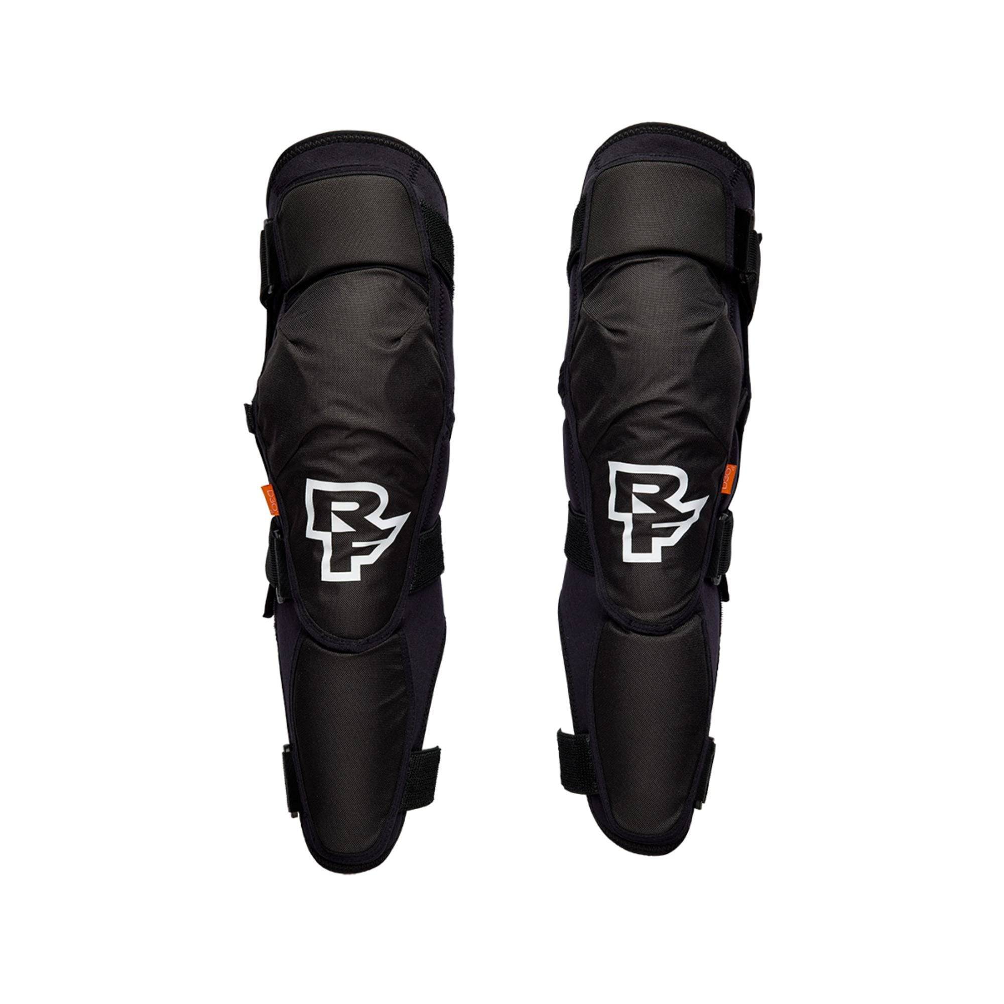 Race Face Ambush 2022 trail riding leg guard with impact protection, durable black protective clothing for mountain biking.