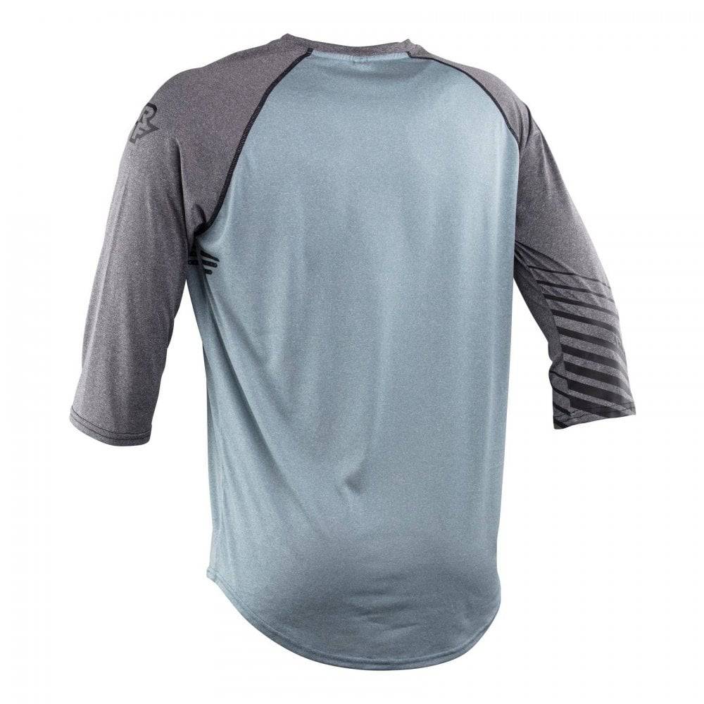 Race Face Stage ¾ MTB jersey with breathable venting and goggle wipe, unisex cycling clothing designed for mountain biking.