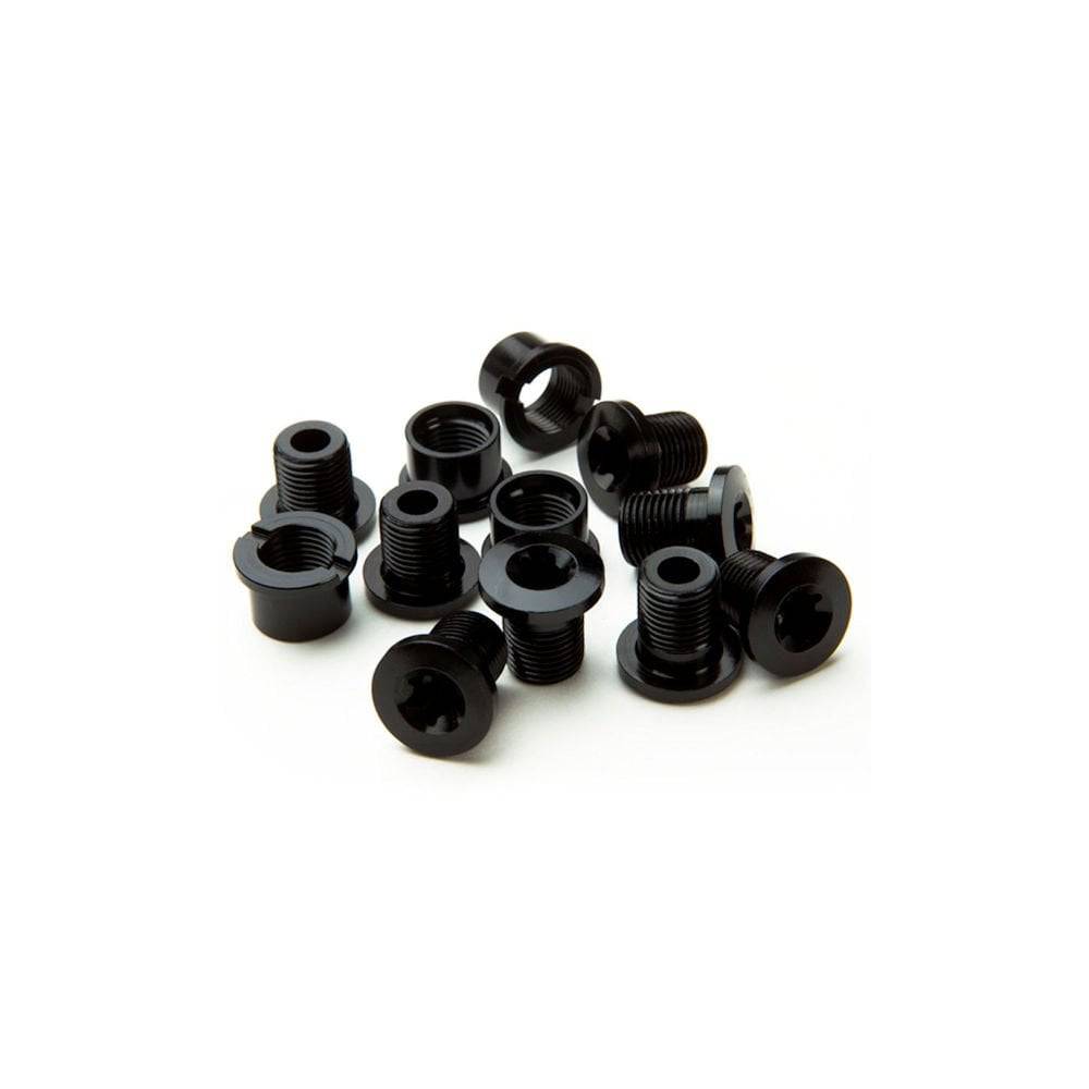 Race Face triple chainring bolts and nuts set for cranksets, durable bike components for secure chainring attachment.