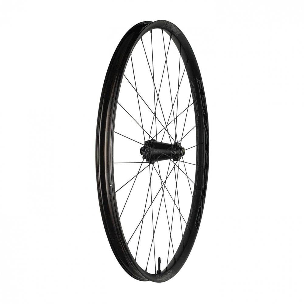 Race Face Turbine R 35mm alloy mountain bike wheels with Vault hub and tubeless-ready design, shown with black rims and spokes.