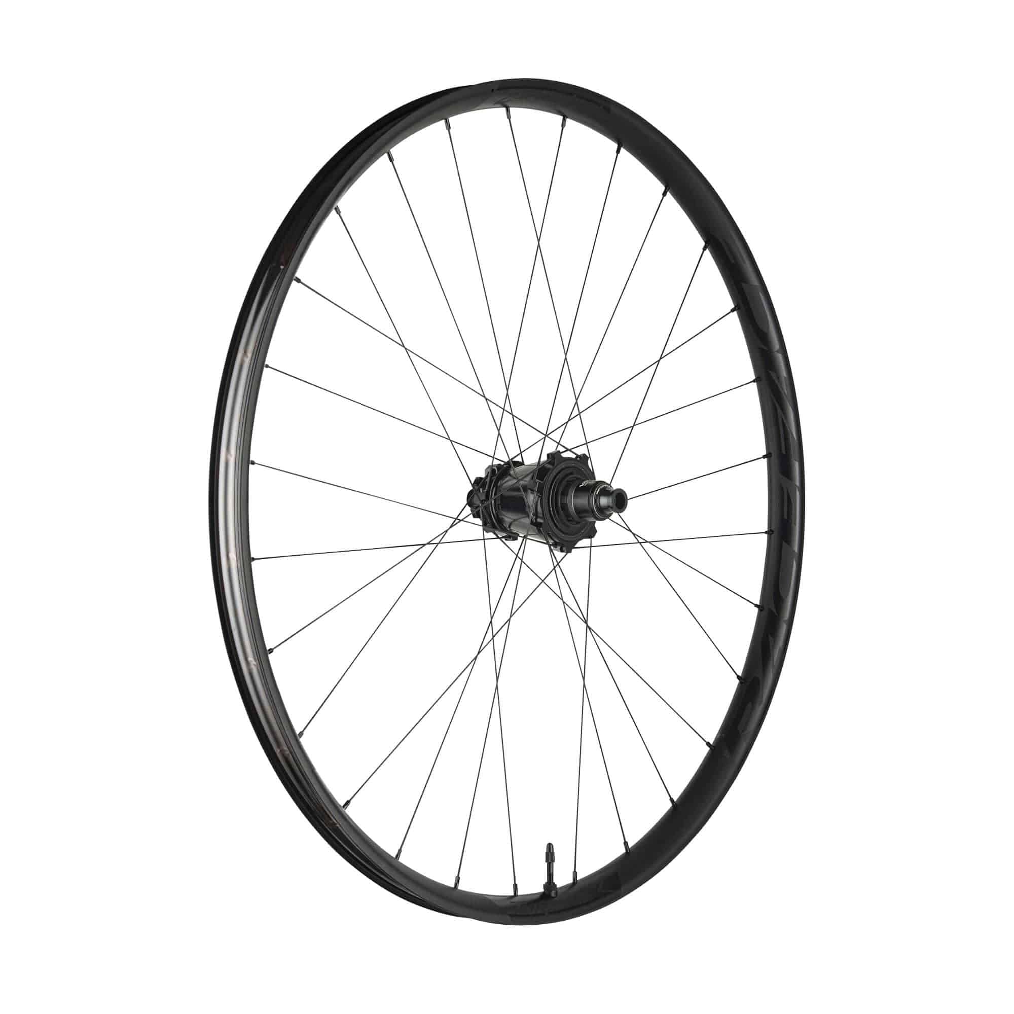 Race Face Turbine 30mm mountain bike wheels with Anvil Edge technology, showcasing the lightweight aluminum rim and spokes.