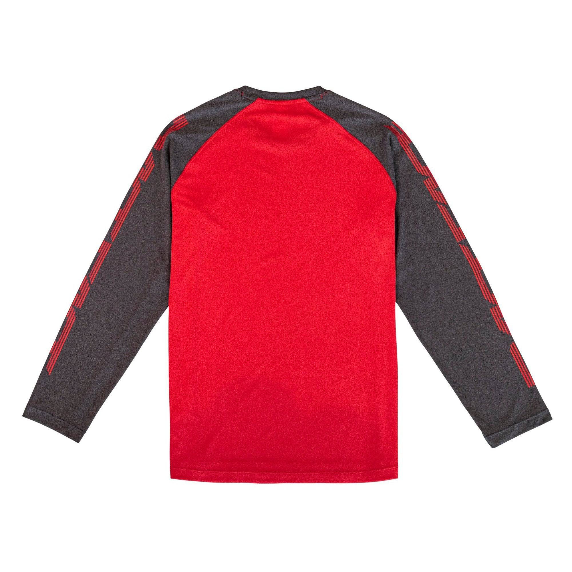 Race Face Sendy Youth long sleeve MTB jersey for kids, breathable and lightweight cycling shirt with colorful design.