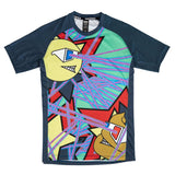 Race Face Sendy Kids short sleeve MTB jersey, lightweight and breathable mountain biking shirt for children, with colorful design.