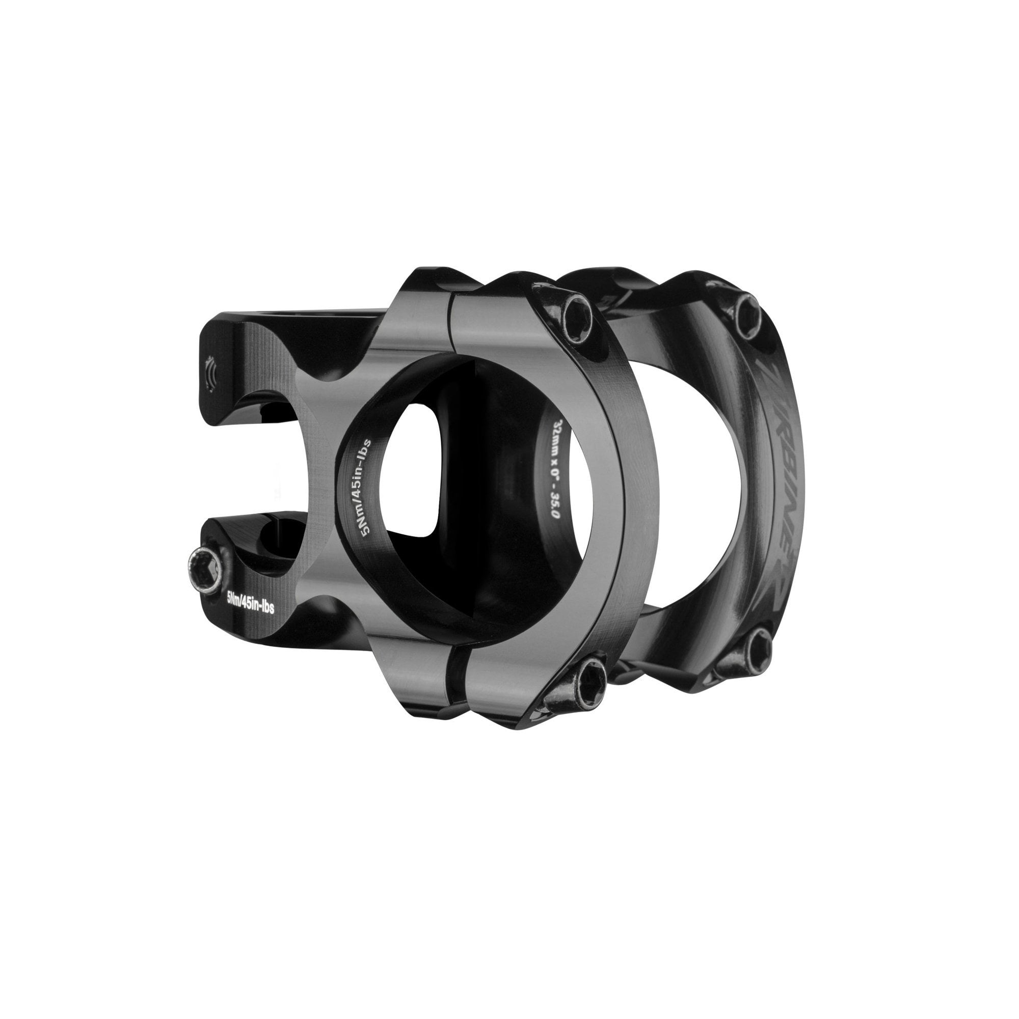 Race Face Turbine R 35mm clamp stem for trail and enduro bikes, showcasing durable construction and sleek design.
