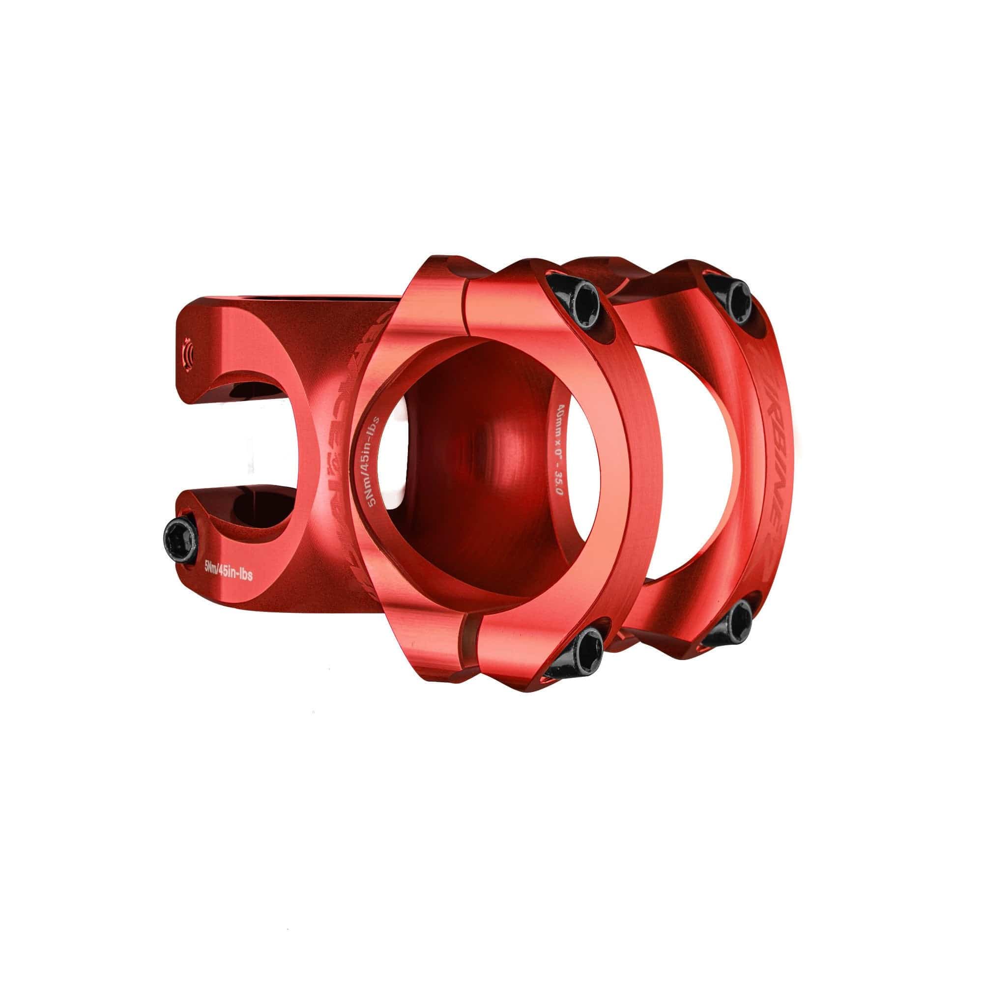 Race Face Turbine R 35mm clamp stem for trail and enduro bikes, showcasing durable construction and sleek design.