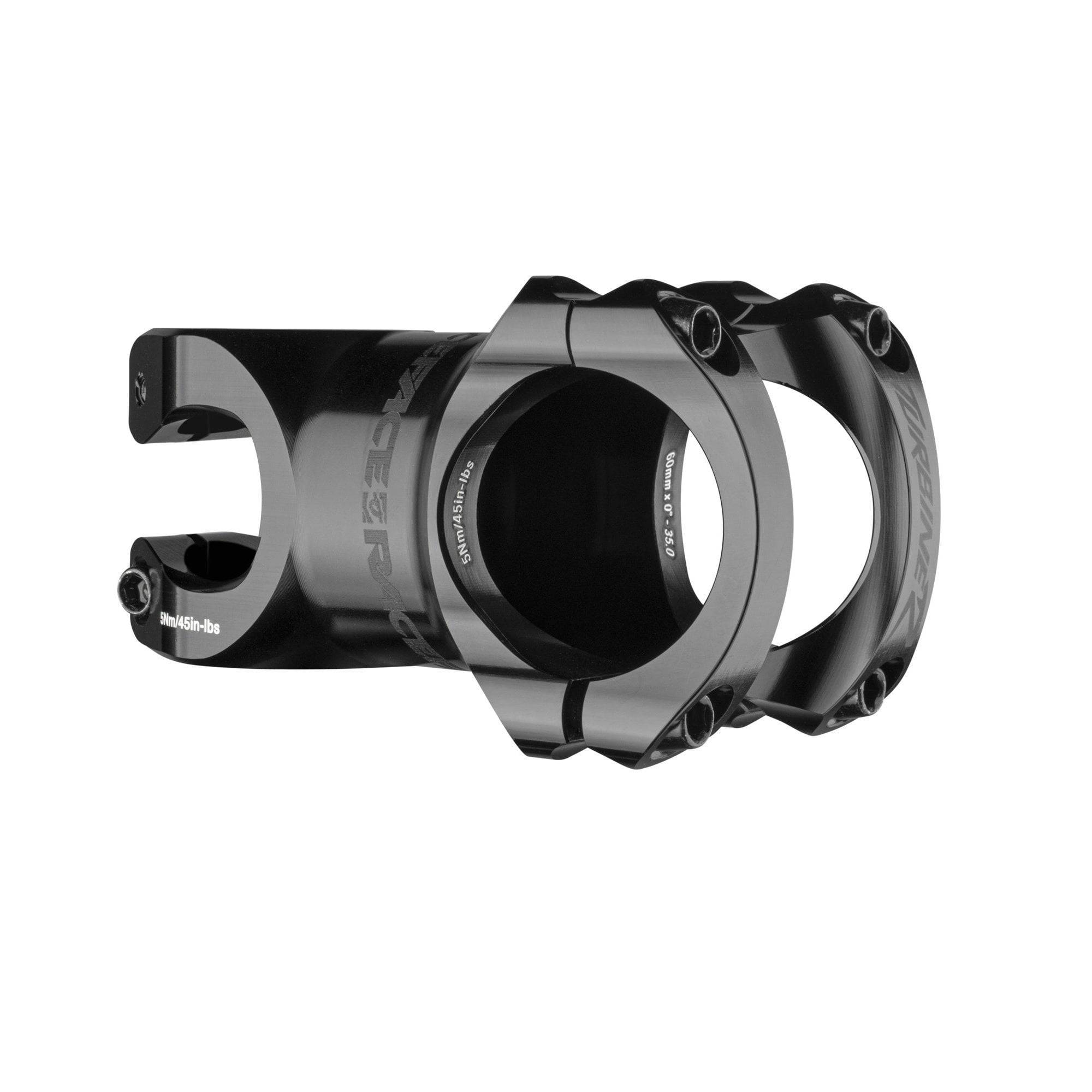 Race Face Turbine R 35 stem with 35mm clamp for trail and enduro bikes, showcasing its durable construction and sleek design.