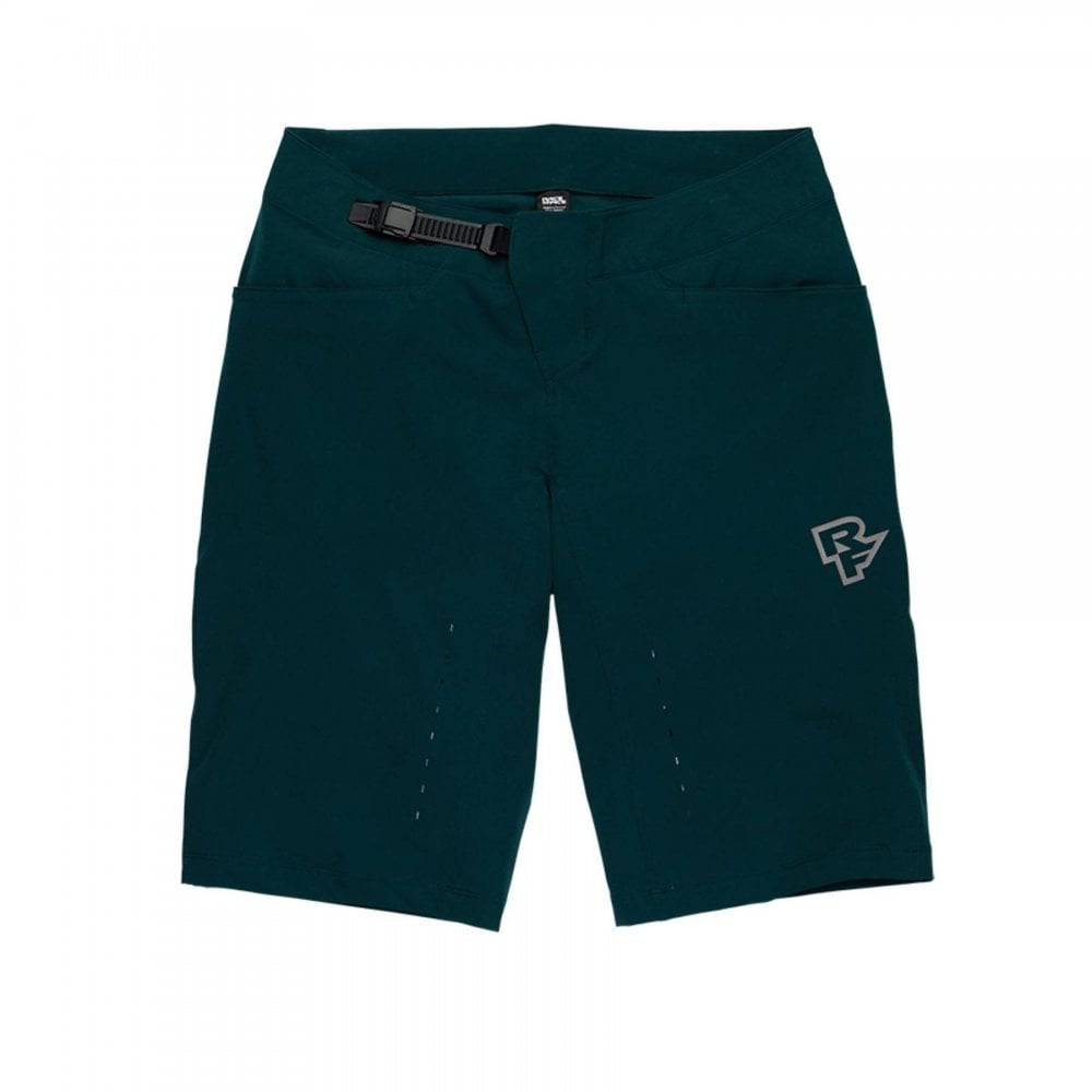 Race Face Traverse unisex mountain bike shorts with adjustable fit and multiple pockets, designed for comfort and durability during rides.