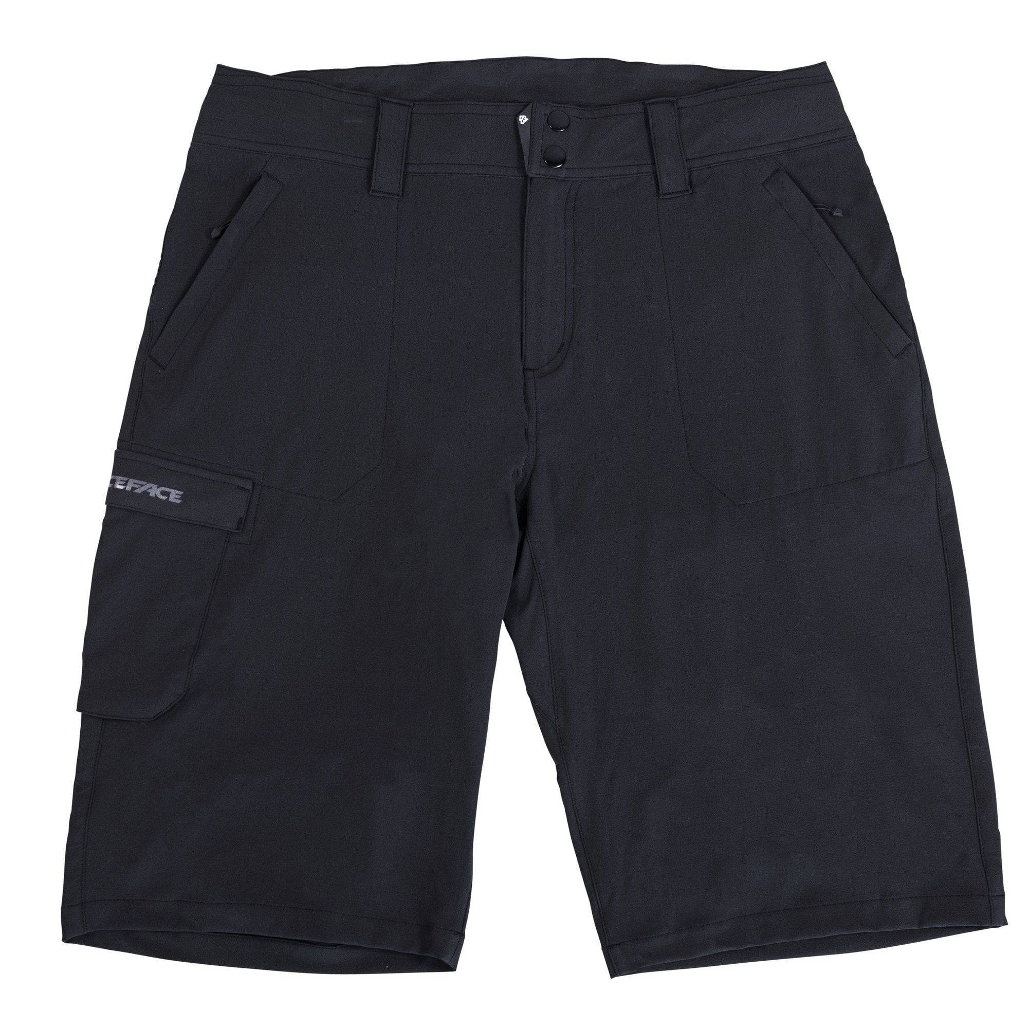 Race Face Trigger MTB shorts showing lightweight, breathable fabric with an adjustable waistband, designed for mountain biking.