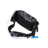 Race Face Stash 3L hydration hip bag with water-resistant pockets, tool bench, and compact design for cycling accessories.