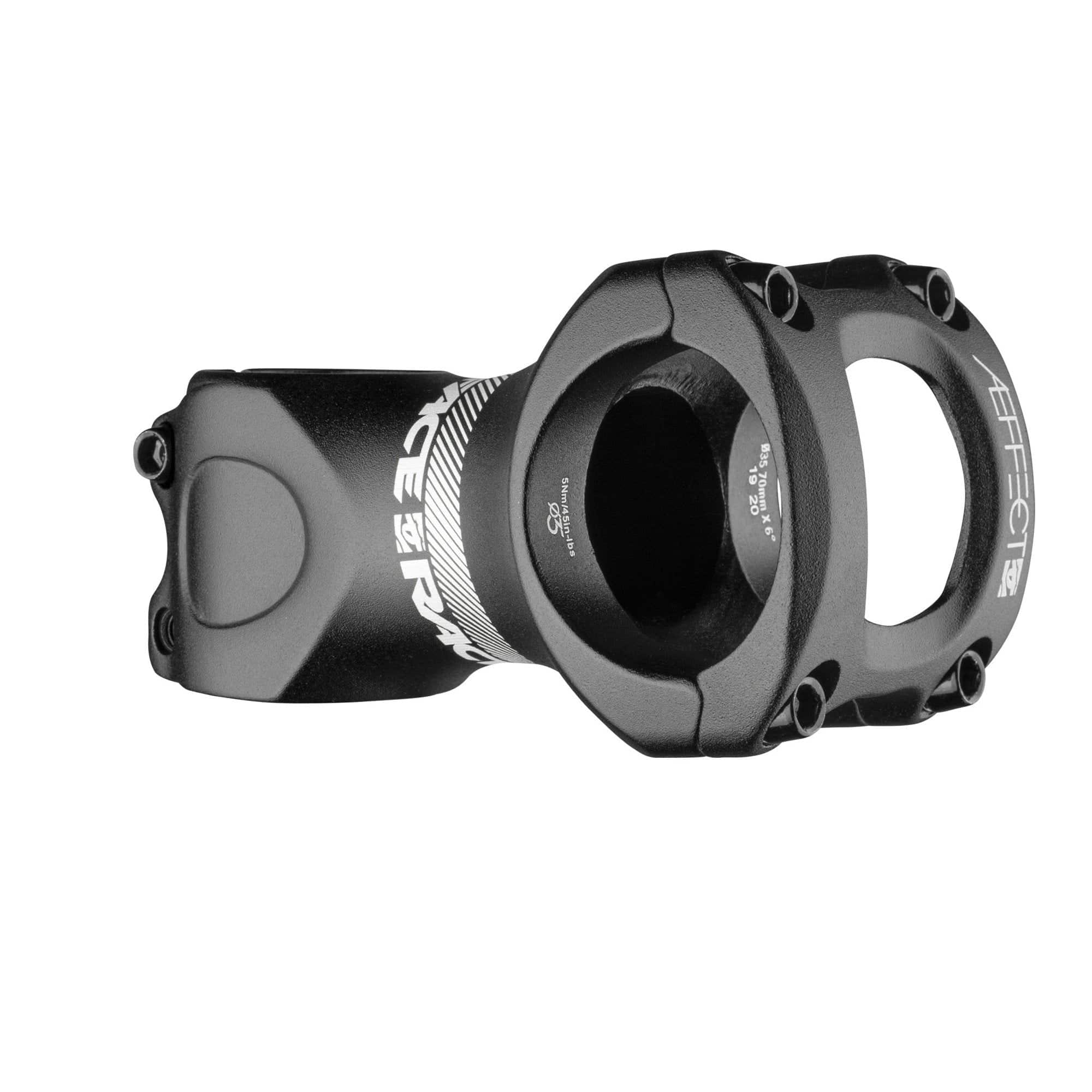 Race Face Aeffect 35 bike stem with adjustable rise, 50-90mm length, designed for XC and trail mountain bikes.