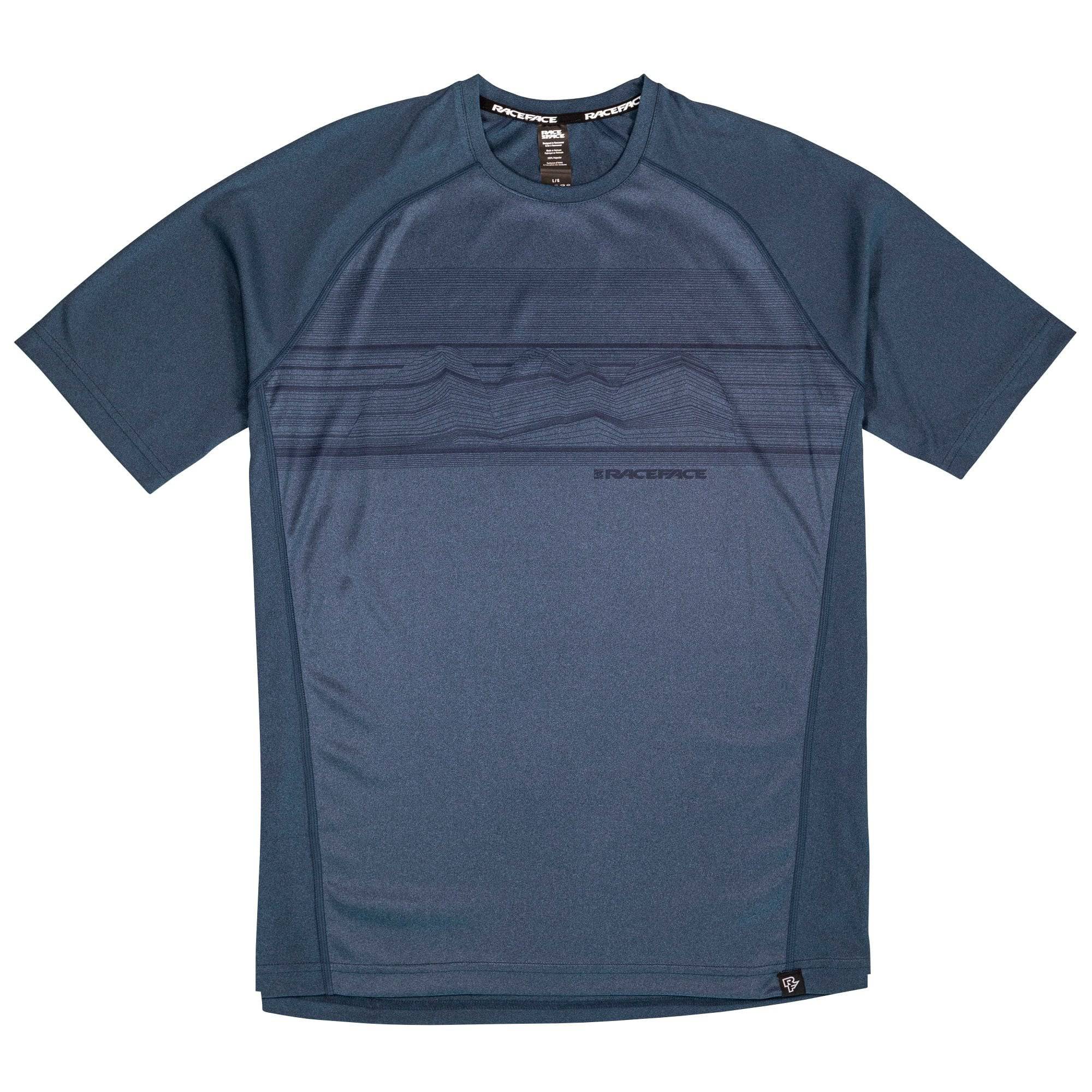 Race Face Trigger short sleeve jersey, lightweight moisture-wicking MTB shirt with breathable fabric and vibrant design.